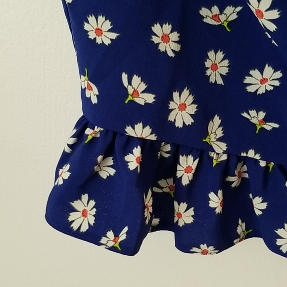 Topshop Blue Floral Print Sleeveless Top in Size 8 - Picture 6 of 10